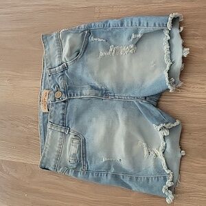 Girls denim shorts. Brand=Gutie. Size=7-8. Color=Blue